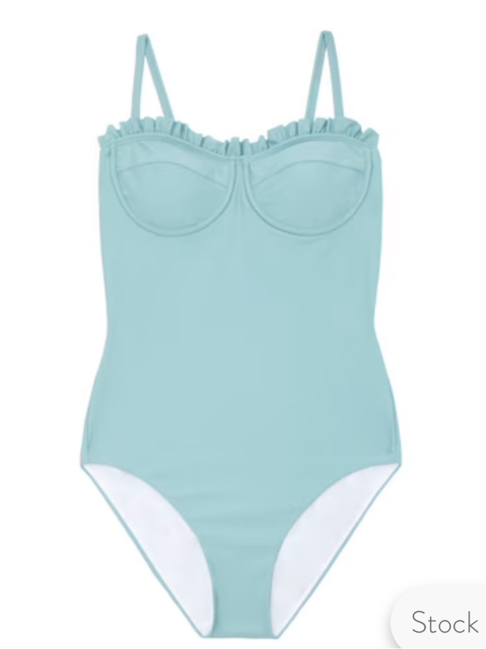 Minnow women's sea blue ruffle edge one piece, size Small EUC